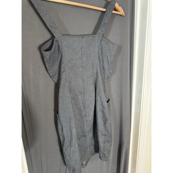 Faux Denim Corduroy Button Down Skater Mini-dress Utility Gorpcore Jumper XS - Picture 4 of 7